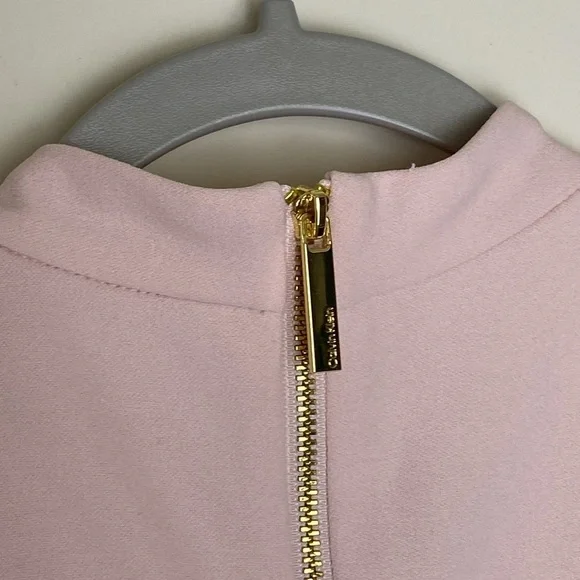 NWT Calvin Klein Women's Sleeveless Seamed Sheath With Tie Neck Pink Size 8 - Picture 10 of 16